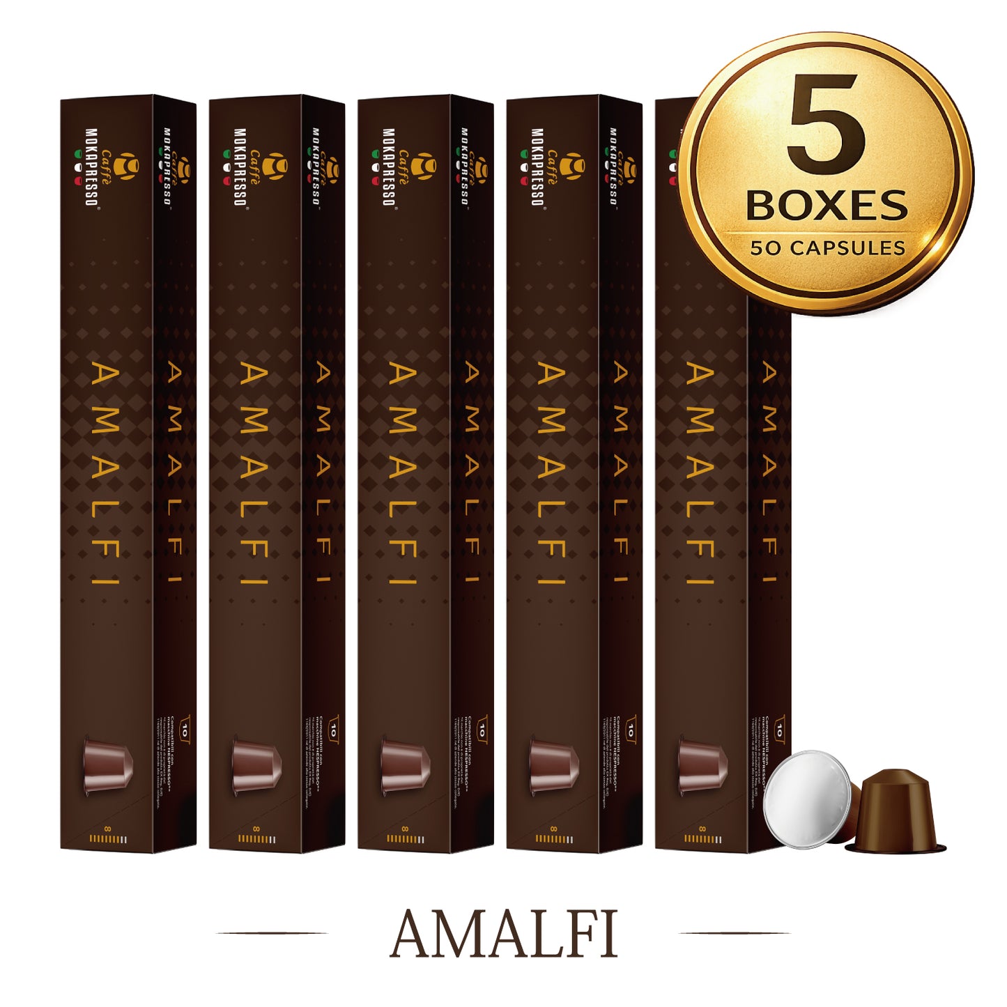 MOKAPRESSO/モカプレッソ　カプセルコーヒー AMALFI 5箱（50カプセル）