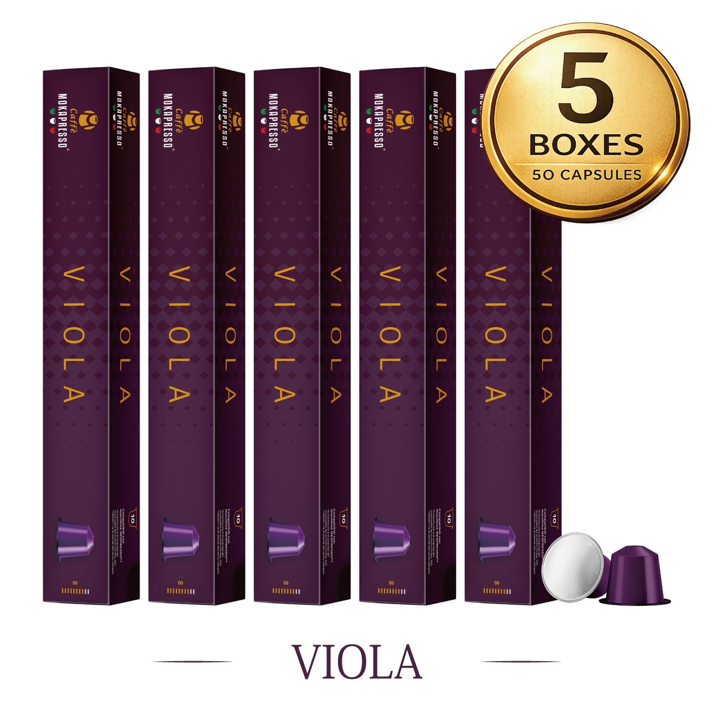 MOKAPRESSO/モカプレッソ　カプセルコーヒー VIOLA 5箱（50カプセル）